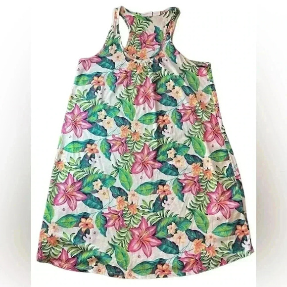 Tommy Bahama Sleepwear Nightgown Medium Tropical Racerback Tank Sleeveless - Picture 8 of 8